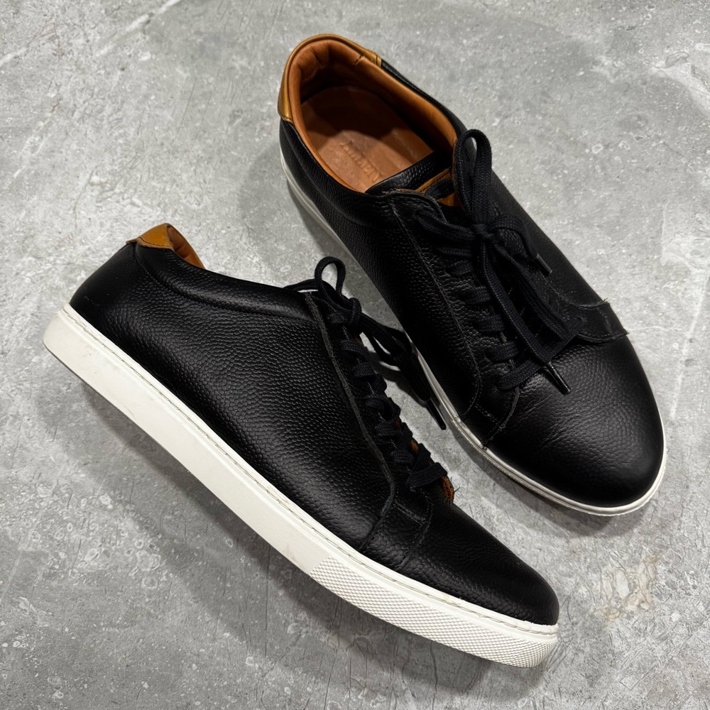 Allen Edmonds Courtside Sneakers Mens Size 10 D Black Leather Casual Shoes